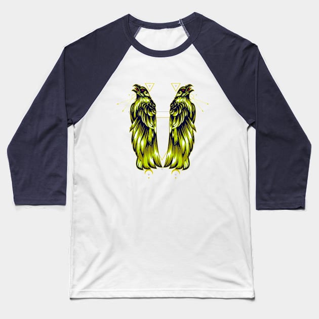 crow skull Baseball T-Shirt by SHINIGAMII